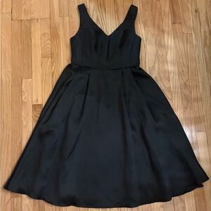 OLEG CASSINI Classic Midi Fit & Flare Party Dress with Pockets Size 12 Black